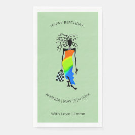 Verjaardag, African Art Elegant Mode Lady Servet