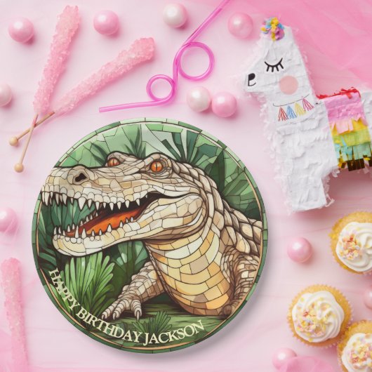 Verjaardag Afrikaanse krokodil Papieren Bordje (Feest)