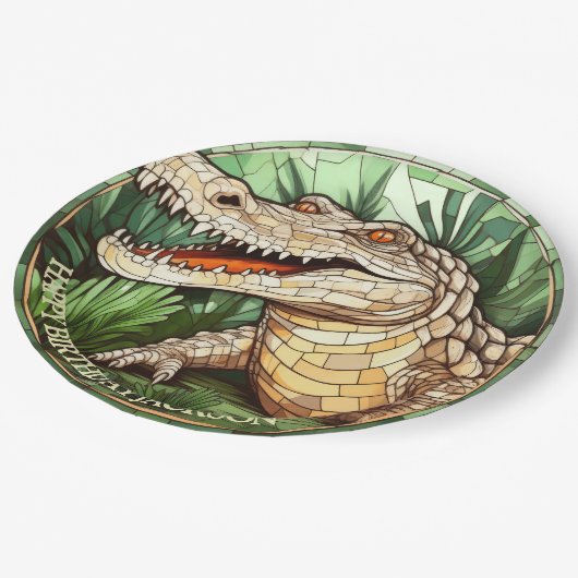 Verjaardag Afrikaanse krokodil Papieren Bordje (Gekanteld)