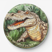 Verjaardag Afrikaanse krokodil Papieren Bordje (Voorkant)