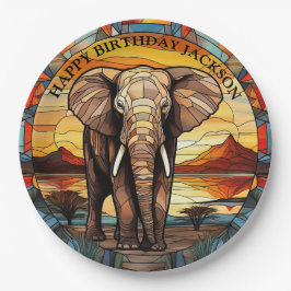 Verjaardag Afrikaanse olifant Papieren Bordje