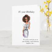 Verjaardag Afro-Amerikaans Vrouw Kaart (Gele Bloem)