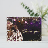 Verjaardag Afro-Amerikaanse vrouw Bedankkaart (Staand voorkant)