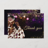 Verjaardag Afro-Amerikaanse vrouw Bedankkaart (Voorkant / Achterkant)