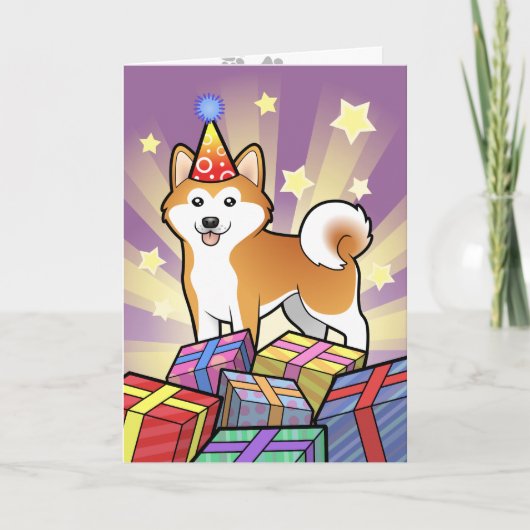 Verjaardag Akita Inu / Shiba Inu Kaart (Voorkant)