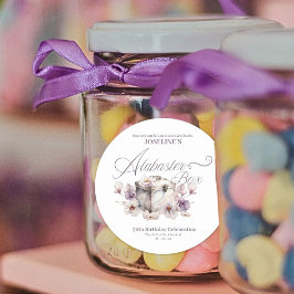 Verjaardag Alabaster Box Ronde Sticker