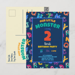 Verjaardag Alfabet Monsters Klein Monster Leeftijd Briefkaart