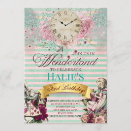 Verjaardag Alice in Wonderland Chalkboard Kaart