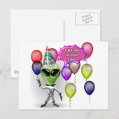 Verjaardag Alien Briefkaart (Voorkant / Achterkant)