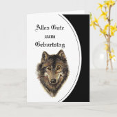 Verjaardag Alles Gute zum Geburtstag, Duitse Wolf, Kaart (Gele Bloem)