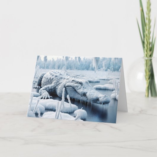 Verjaardag alligator in het moeras kaart (Voorkant)