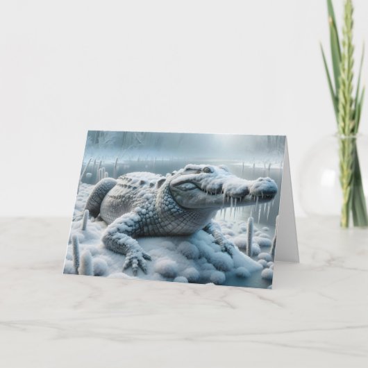 Verjaardag alligator in het moeras kaart (Voorkant)