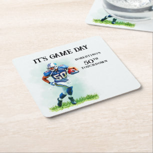 Verjaardag American Football 50e verjaardag Kartonnen Onderzetters