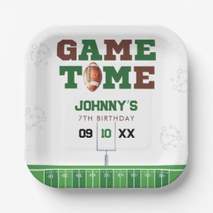 Verjaardag American Football Spel Tijd Papieren Bordje