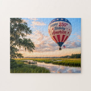Verjaardag Amerika Lowcountry-hete luchtballon Legpuzzel