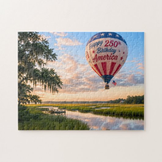 Verjaardag Amerika Lowcountry-hete luchtballon Legpuzzel (Horizontaal)