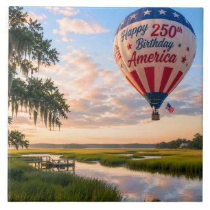 Verjaardag Amerika Lowcountry-hete luchtballon Tegeltje