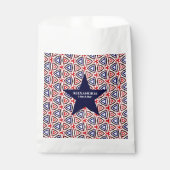 Verjaardag Amerikaans Rood Wit Blauw Patroon Custo Bedankzakje (Voorkant)