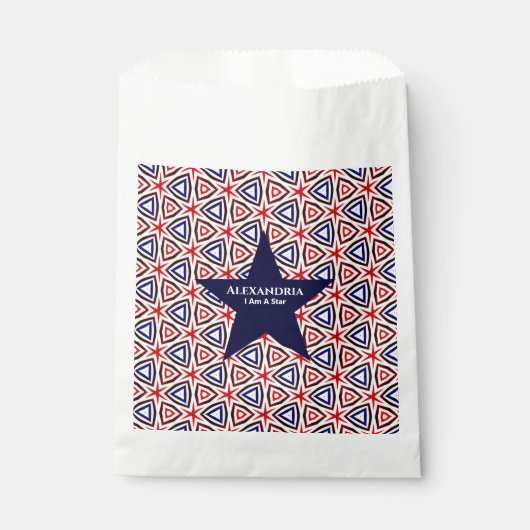 Verjaardag Amerikaans Rood Wit Blauw Patroon Custo Bedankzakje (Voorkant)