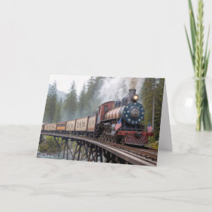 Verjaardag Amerikaanse patriottische trein op een Kaart