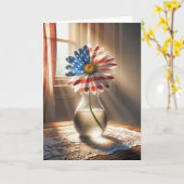 Verjaardag Amerikaanse vlag Daisy in Sunbeams Kaart (Gele Bloem)