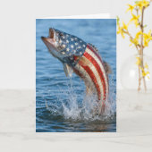 Verjaardag Amerikaanse Vlag Vis Kaart (Gele Bloem)