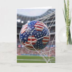 Verjaardag Amerikaanse Vlag Voetbal in het Net Kaart