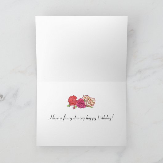 Verjaardag Anjer Papier Doll Kaart (Binnen)