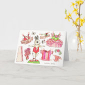 Verjaardag Anjer Papier Doll Kaart (Gele Bloem)