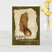 Verjaardag Antiek Leather Powder Flask Kaart (Gele Bloem)