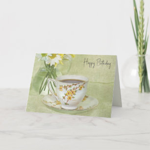 Verjaardag Antiek Tea Cup Kaart