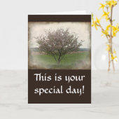 Verjaardag appelboom in bloei kaart (Gele Bloem)