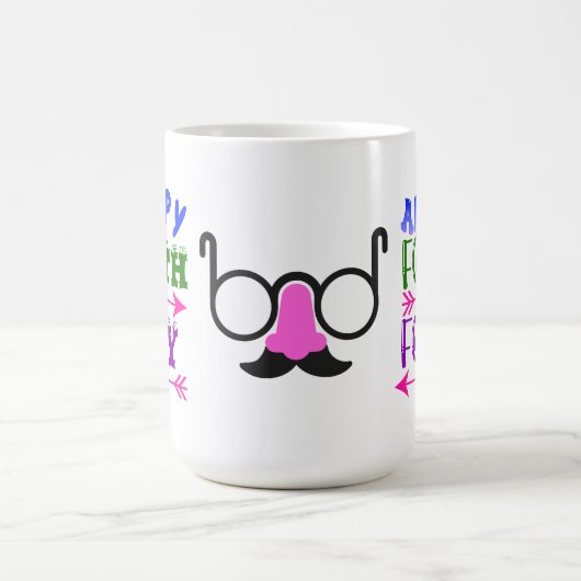 Verjaardag April Fool's Day Mustache Bril 15 OZ Koffiemok (Center)