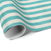 Verjaardag Aqua Stripes Cadeaupapier (Rol Hoek)