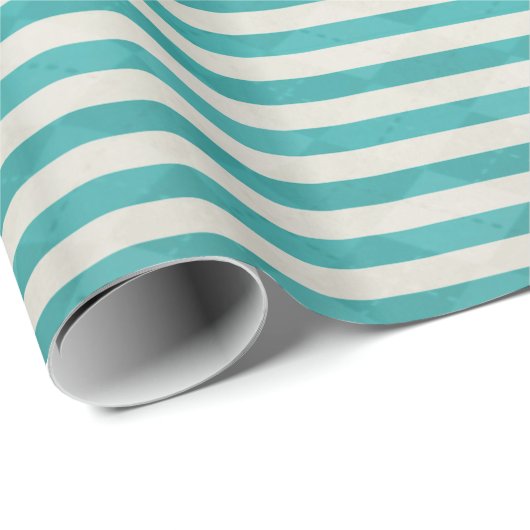 Verjaardag Aqua Stripes Cadeaupapier (Rol Hoek)