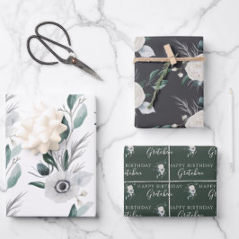 Verjaardag Aquarel Bloem Verpakkingsvellen Inpakpapier Vel