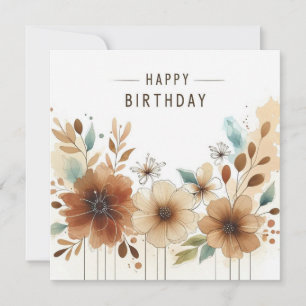 verjaardag aquarel bloemen kaart