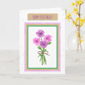 Verjaardag Aquarel Bloemen Kaart (Gele Bloem)