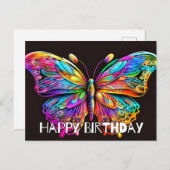 Verjaardag Artistiek Vlinderontwerp Briefkaart (Voorkant / Achterkant)