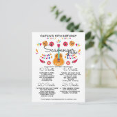 Verjaardag Ascavenger Hunt Spel kinder Fiesta Part Aankondigingskaart (Staand voorkant)