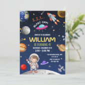 Verjaardag astronaut ,Buitenste Ruimte Galaxy Blas Kaart (Staand voorkant)