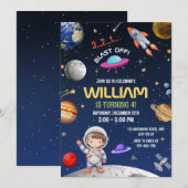 Verjaardag astronaut ,Buitenste Ruimte Galaxy Blas Kaart (Voorkant / Achterkant)