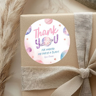 Verjaardag Astronaut Girl's Thank You Stickers