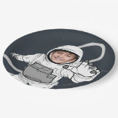 Verjaardag astronautenfoto papieren bordje (Gekanteld)