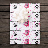 Verjaardag Atomic Cats Roze Stoel Poot Drukt Stipp Inpakpapier Vel