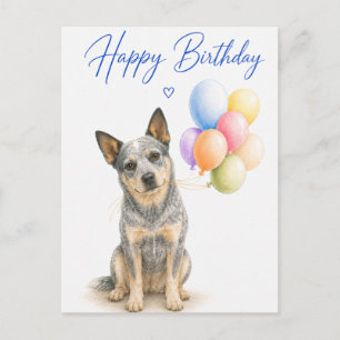 Verjaardag Australian Cattle Dog Briefkaart