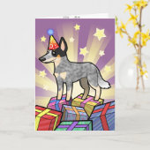 Verjaardag Australian Cattle Dog / Kelpie Kaart (Gele Bloem)