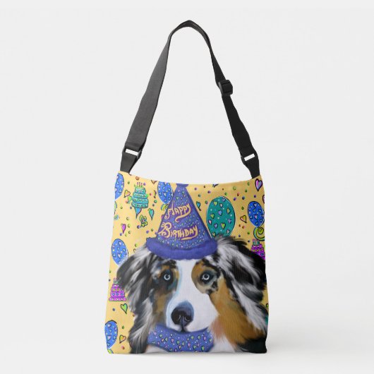VERJAARDAG AUSTRALIAN SHEPHERD CROSSBODY TAS (Voorkant)