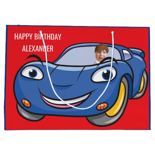 Verjaardag Auto Automobiel Grappige Cartoon Creati Groot Cadeauzakje (Achterkant)