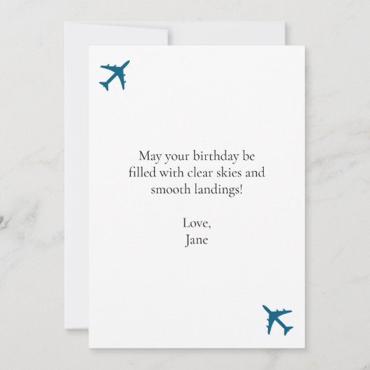 Verjaardag B-17  vliegtuig (Achterkant)